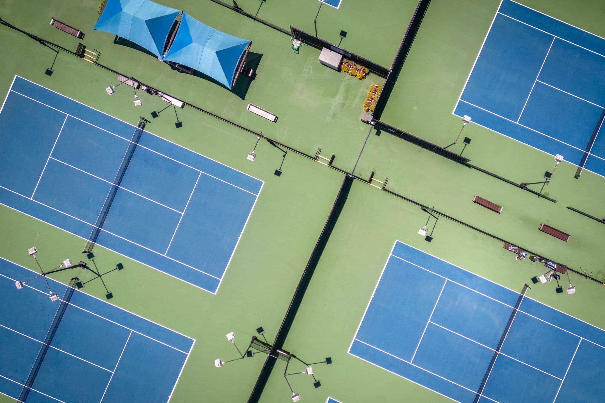 Courts from directly overhead